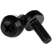 StarTech M6 x 12mm, Mounting Screws for Server Racks, 50 Pack, Black - CABSCREWSM6B