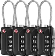 [AwObEpl] 4Pcs TSA Luggage Locks 4 Digit Travel Combination Locks Portable Small Combination Padlocks Zinc Alloy TSA Accepted Suitcase Locks
