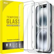 JETech 3-Pack Screen Protector for iPhone 16 6.1-Inch, Tempered Glass Film with Easy Installation Tool, Case-Friendly, HD Clear