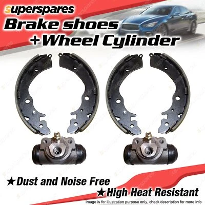 Superspares Rear 4 Brake Shoes + Wheel Cylinders for Toyota Hilux VZN185R 3.4L (for: Toyota)