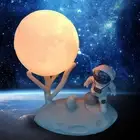 Astronaut Moon Night Light Rechargeable Spaceman Ornaments Stepless Dimming (F)