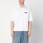 [NAMACHEKO] White shirt with logo patch L White