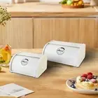 Bread Box Roll Top Storage Container for Kitchen Counter Bakery Countertop