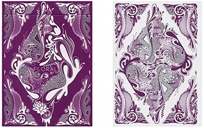 FLORAL PURPLE DECK OF PLAYING CARDS BY ALOY POKER SIZE