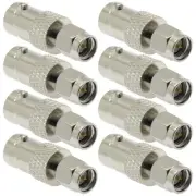 8x SMA Male to BNC Female RF Coax Coaxial Cable Connector Adapter Radio Antenna
