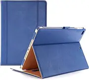 ProCase for iPad 9.7 Inch iPad 6th/5th Generation Case 2018 2017/iPad Air 2/Air 1 Case, Premium Leather Folio Corner Protection Multi-Angle Viewing Stand Cover with Front Pocket Pen Loop -Navy
