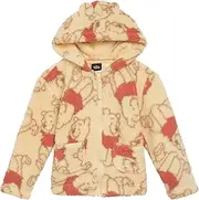 [Disney] Minnie Mouse Mickey Winnie the Pooh Cozy Sherpa Zip Up Cosplay Hoodie Newborn to Toddler Sizes (0-3 Months - 5T), Winnie the Pooh, Pale Orange, 2 Years