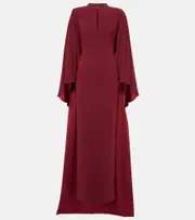 [Roland Mouret] Roland Mouret Caped crystal-embellished gown AU 12 red