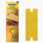 Flexovit 108 x 372mm 80 Grit Timber Slotted Sanding Sheet - 5 Pack