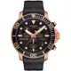 TISSOT 天梭 Seastar 1000海洋之星三眼計時300米潛水錶/黑x金/45mm/T1204173705100