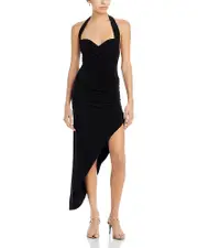 Norma Kamali Cayla Asymmetric Halter Dress