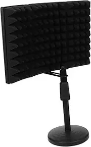 HYTROVE 1Pc Microphone Isolation Shield Acoustic Filter for Recording Noise Reduction Sound Absorber for Personal and Professional Use Black