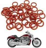 50Pcs 11105 O-Ring Oil Drain Plug, Motorcycle Drain Plug Rubber Transmission Drain Plug, Compatible with Harley Davidson - Orange
