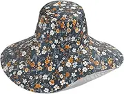 [Yoogain] Retro Floral Country Style Foldable Sun Hats for Women uv for Gardening Decorative Sun Shade hat for Women Sun Protection Trendy Gorra para el sol, Retro Floral Country Style, One Size
