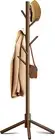 Wooden Coat Rack Stand, Free Standing Coat Rack with 8 Hooks 3 Adjustable Height