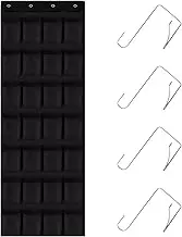 Teikou 28 Mesh Pockets Hanging Shoe Organizer, Over the Door Shoe Organizer，Closet Storage Holder for Back of Door Storage Holder for Back of Door(Black)