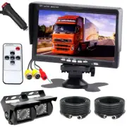 12-24V Truck RV Caravan 4Pin 2x IR Reversing CCD Camera + 7" Rear View Monitor