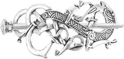 [Lurrose] Celtic Hair Clips Dragon Design Viking Jewellery Hair Clip Alloy Irish Hair Pin with Stick for Women Men