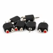 6pcs 3.5mm Stereo Male Jack to Dual RCA Female Audio Adapter Connector