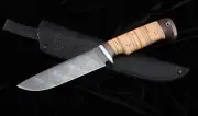 Knife Barracuda-3 Damascus steel birch bark handle (NEW)