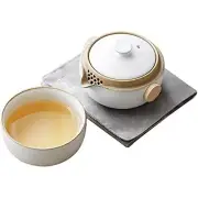 White Glaze Portable Kungfu Tea Set Ceramic Tea for One Set A Minimalist Look