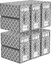 Bed Sheet Organizers and Storage XXL(Queen or King Size),6-Pack,Larger Sheet Folder Organizer for Duvet Cover Set, Linen Closet Bedsheet Organizers for Bedding Clothes，15 "L 13.4" W x 6.7" H