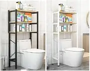 Heavy Duty Metal Bathroom Shelf 3 Tier Storage Shelf Rack for Bathroom Over Toilet Shelves Organizer Stand Black Frame