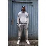 Mens Charcoal Oversized Seam Detail Joggers