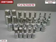 CRAFTSMAN TOOLS 21 pc Hex Allen key bit ratchet wrench socket set 14