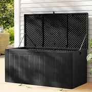 [Gardeon] Outdoor Storage Box 830L Container Lockable Bench Tool Shed All Black