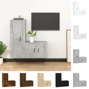 2 Piece TV Cabinet Set Grey Sonoma Engineered Wood Multi Colours vidaXL