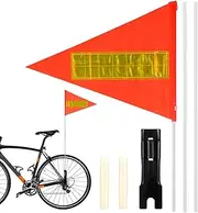 SUPVOX Reflective Bicycle Safety Flag with Pole, High Visibility Pvc Warning Flag for Bikes, Go Karts, Outdoor Use, Easy Installation