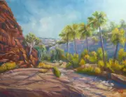 Original oil landscape painting Palm Valley, West MacDonnell Ranges NT