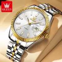 在飛比找蝦皮商城精選優惠-OLEVS 男士手錶正品原裝防水不鏽鋼錶帶高檔時尚夜光日曆石