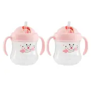 2x Pigeon 200ml Magmag BPA Free Leak Proof Straw Plastic Cup PK Baby/Toddler 8m+