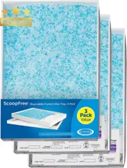 Scoopfree Replacement Crystal Cat Litter Trays, Blue, Tray Refills, 3-Pack