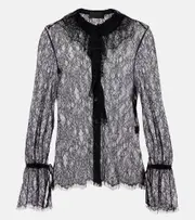 [Nili Lotan] Nili Lotan Cecily lace shirt AU 16 black