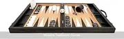 Crisloid Classic Black 21-inch Tournament Attaché Backgammon Set