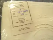 Vintage Tessile Inc Elegant Embroidery 100% Cotton Full Flat Sheet White #806