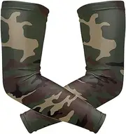 [voucong] Army Camouflage Modern Decor Arm Sleeves for Men (1 Pair), UV Sun Protection Baseball Sleeves for Youth Adult Running Football, M, Army Camouflage Modern Decor