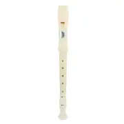 Beige 8 Holes Flute Recorder Music Instrument w Cleaning Stick