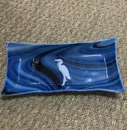 Handcrafted Heron Fused Glass Dish. Glass By Lori 11”x5.5”