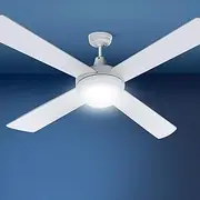 Devanti 52'' Ceiling Fans, Fan Lights and Remote for Bedroom Living Room Indoor, AC Motor Control LED Light 3 Speed 130cm Reversible White Quiet Breezes 3 Color Lighting