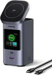 UGREEN 145W Power Bank 20000mAh Qi2 Certified Nexode Portable Charger 72Wh 15W Magsafe Wireless Fast Charging Battery Pack 3 USB Ports with TFT Display for iPhone 16 Pro Max, MacBook, iPad, Galaxy S24