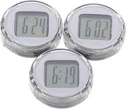 ULTECHNOVO 3pcs Electronic Clock Mini Clock Mini Motorcycle Clock Display Digital Replacement Retro Automotive Miniature Shockproof Motorcycle Dash Car Stick on Clock Cruise Movement White