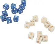 SPYMINNPOO Acrylic Square Corner Dice Set, Colorfast Acrylic 20 PCS 6 Sided Number Dice Set White and Blue for Board Games