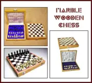 Marble Stone Indian Handmade Unique Chess Pieces and Board Set (12' X 12' Inch)