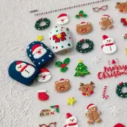 5D Cartoon Christmas Nail Stickers, Snowmen, Wreaths, Santa, and Trees (401)