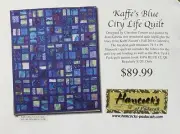 Kaffe Fassett BLUE CITY LIFE Quilt Kit, 74.5”x89” w/book & All Fabric For Top