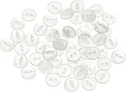 uxcell 50pcs 16L White Round Sewing Buttons 10mm 3/8" Resin 2-Hole Fish Eye Craft Replacement Button for Craft Pants Dress Skirt Clothing Fastener Buttons